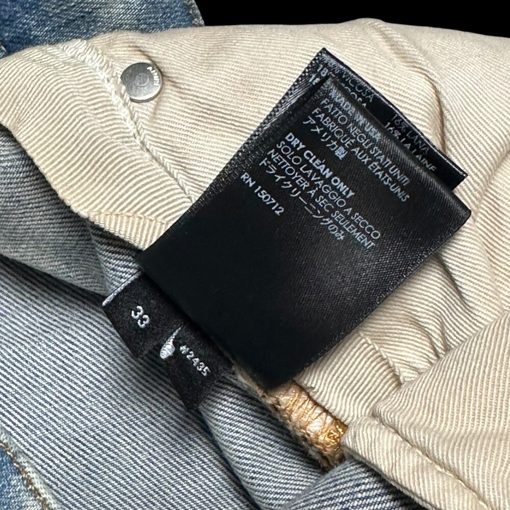 $1390 Amiri Men's Artpatch Distressed Jeans Light Denim Embelished Blue Sz 33 - Picture 9 of 14